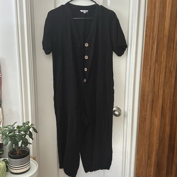 Natura Cropped Basic Viscose Jumpsuit. Size S - Picture 2 of 10